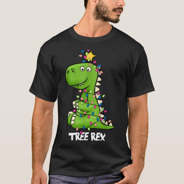 Camiseta Tree Rex Funny Xmas Trex Boys Toddler Christmas Di (Frente)