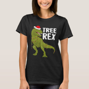 Camiseta Tree Rex natal Luzes Dinossauros Crianças Toddl