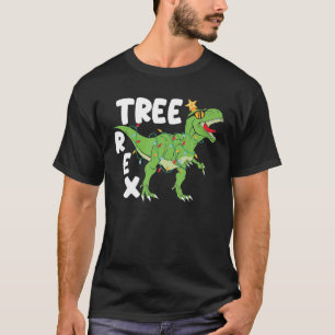 Camiseta Tree Rex Natal T - Rex Dinossaur Xmas Kids