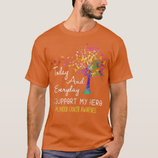 Camiseta Tree Ribbon I Support My Hero Childhood Cancer Awa
