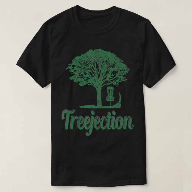 Camiseta Treejeção Engraçado Disco Golfe Afastado (Frente do Design)