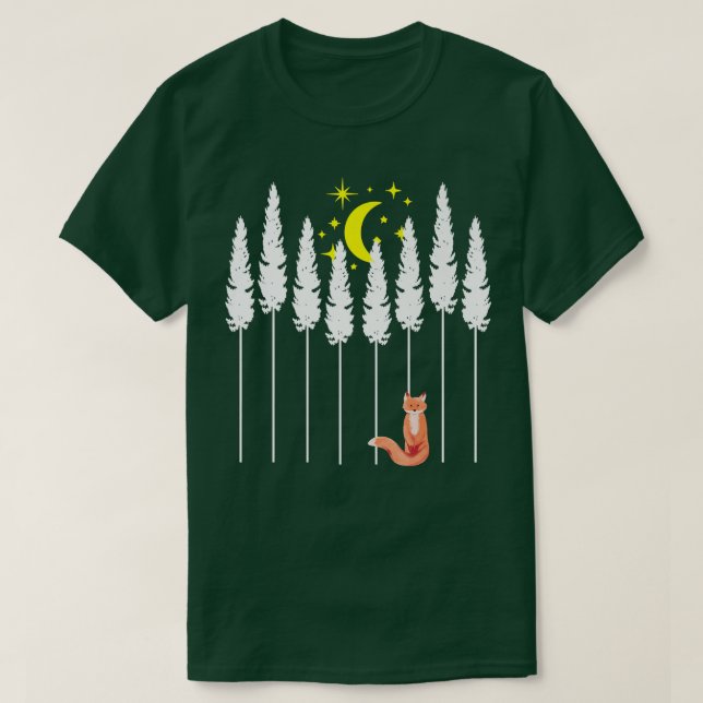 Camiseta Trees Foes Forests Wildlife Night (Frente do Design)
