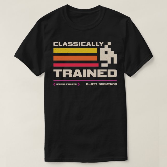 Camiseta Treinado Classicamente para Jogadores Retroativos (Frente do Design)