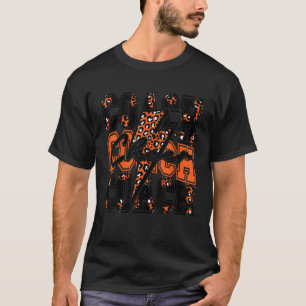 Camiseta Treinador Chening Bolt Cheer Leopard Orange Bl
