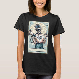 Camiseta Treinador de Animação Coquete Azul Esqueleto Cartã