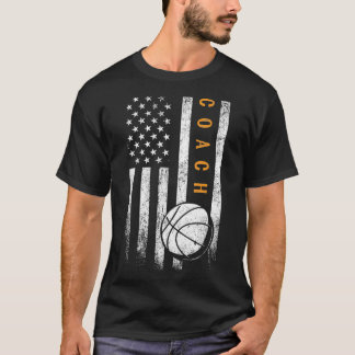 Camiseta Treinador de basquete da American Flag Basball