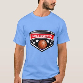 Camiseta Treinador de basquete, preto e branco, personaliza