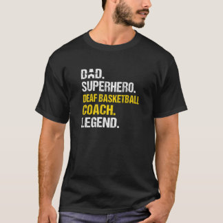 Camiseta Treinador de basquete surdo surdo de super heróis