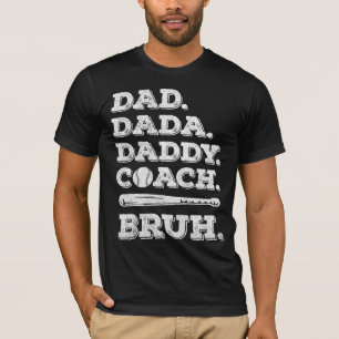 Camiseta Treinador de Beisebol Vintage Pai Dia dos Pais Eng