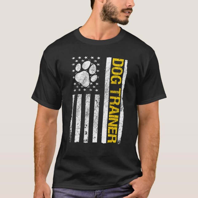 Camiseta Treinador de Cachorros EUA Bandeira Americana (Frente)