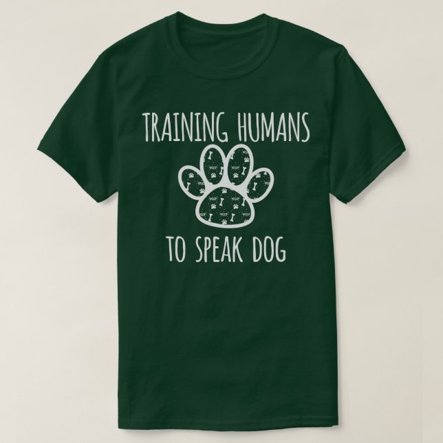 Camiseta Treinador De Cães Treinando Humanos Para Falar Cac (Frente do Design)