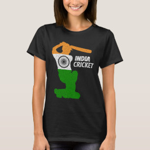Camiseta Treinador de críquete da Índia, tiro de contorno c