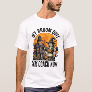 Camiseta Treinador de Fitness de Halloween Bruxa Abóbora Tr