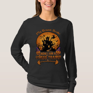Camiseta Treinador de Fitness de Halloween Vassoura Quebrad