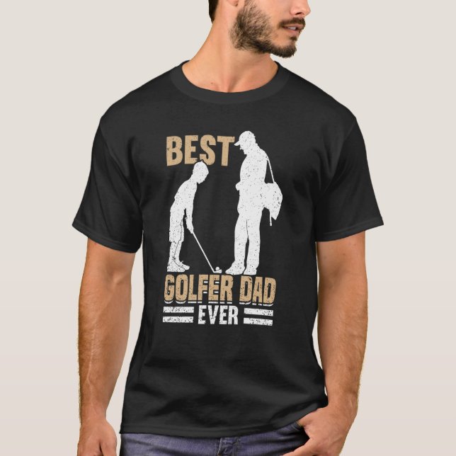 Camiseta Treinador de Golfe Padre Golfer Pai 6 (Frente)