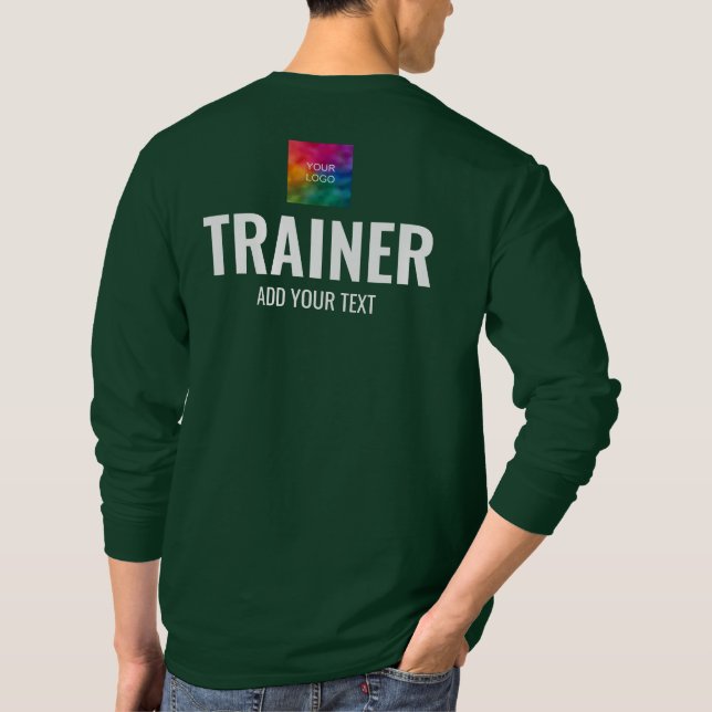 Camiseta Treinador de Impressão de Modos de Mens Verde-Dupl (Verso)
