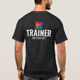 Camiseta Treinador de Impressão dupla lateral preto Trendy