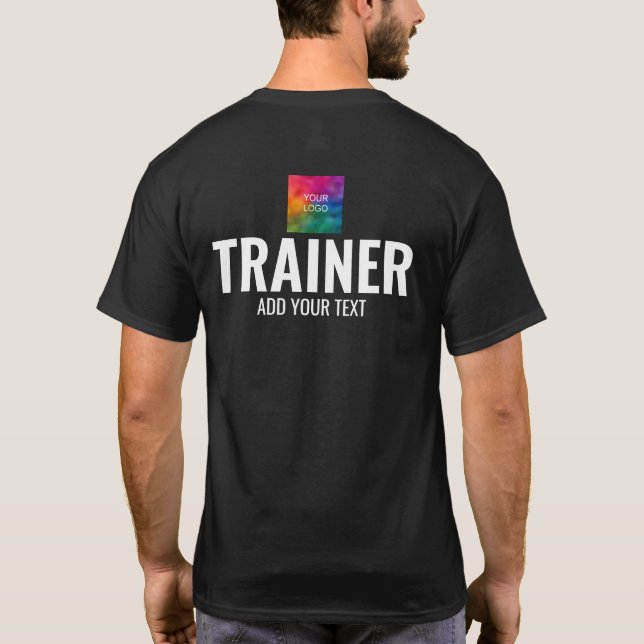 Camiseta Treinador de Impressão dupla lateral preto Trendy (Verso)