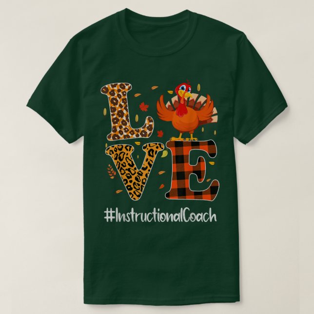 Camiseta Treinador de Instrução Life Love Thankoning Leopar (Frente do Design)