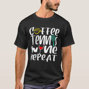 Camiseta Treinador de Jogador de Tênis Amante de Café Vinho