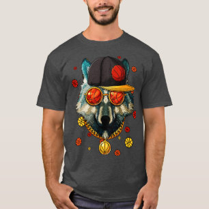Camiseta treinador de jogadores de bola de lobo-basquetebol