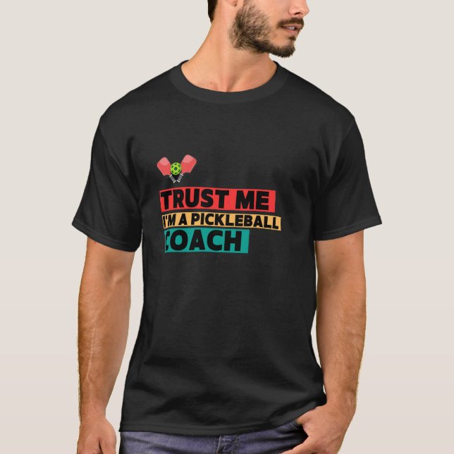 Camiseta Treinador de Pickleball Design Retro (Frente)