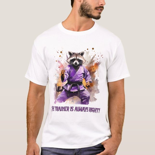 Camiseta Treinador de Racoon, esporte (Frente)