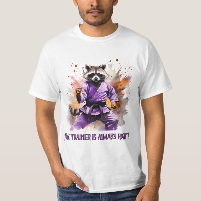 Camiseta Treinador de Racoon, esporte (Frente)