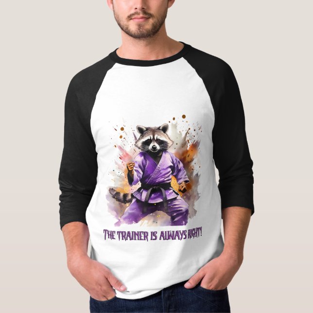 Camiseta Treinador de Racoon, esporte (Frente)