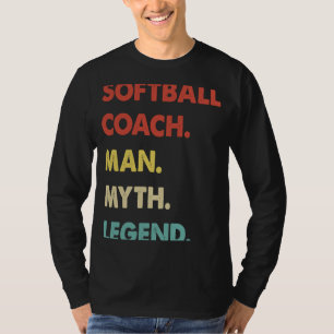 Camiseta Treinador de Softbol Homem Mito Lenda 1