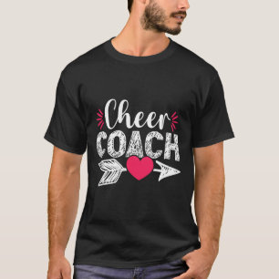 Camiseta Treinador de Torcida de Coração Fofo Cheerleading