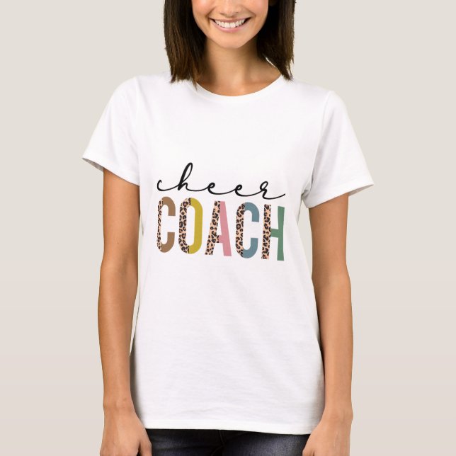 Camiseta Treinador de Torcida Props de Cheerleading Leopard (Frente)