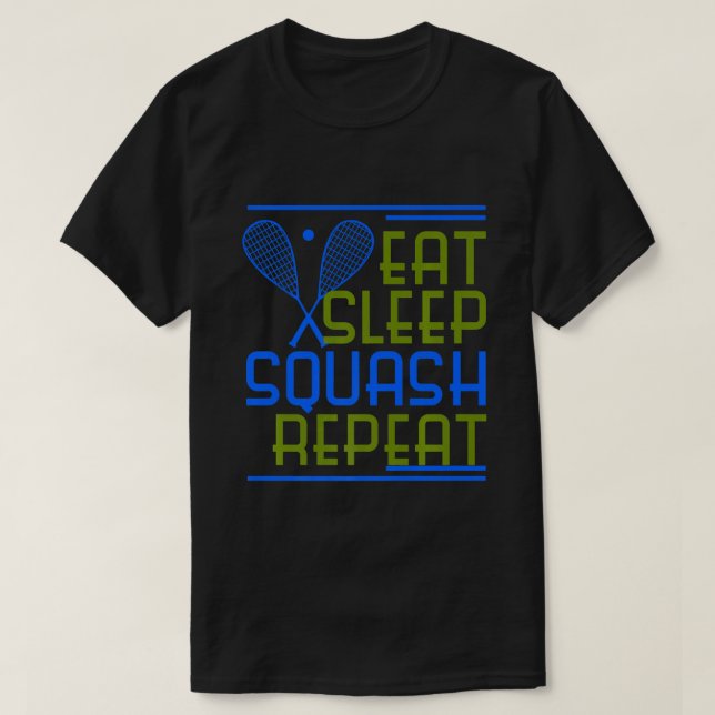 Camiseta Treinador do Squash Player Entusiasta Entusiasta E (Frente do Design)