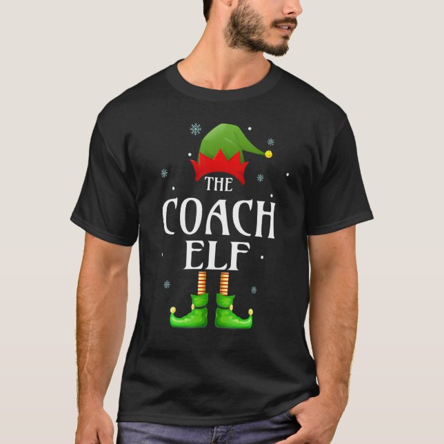 Camiseta Treinador Elf Xmas Funny Family Match Group Christ (Frente)