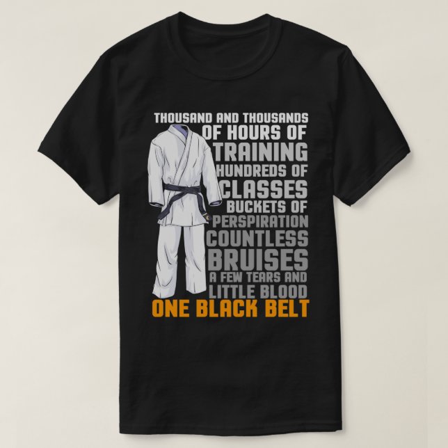 Camiseta Treinador em Artes Marciais de Belt Negro (Frente do Design)
