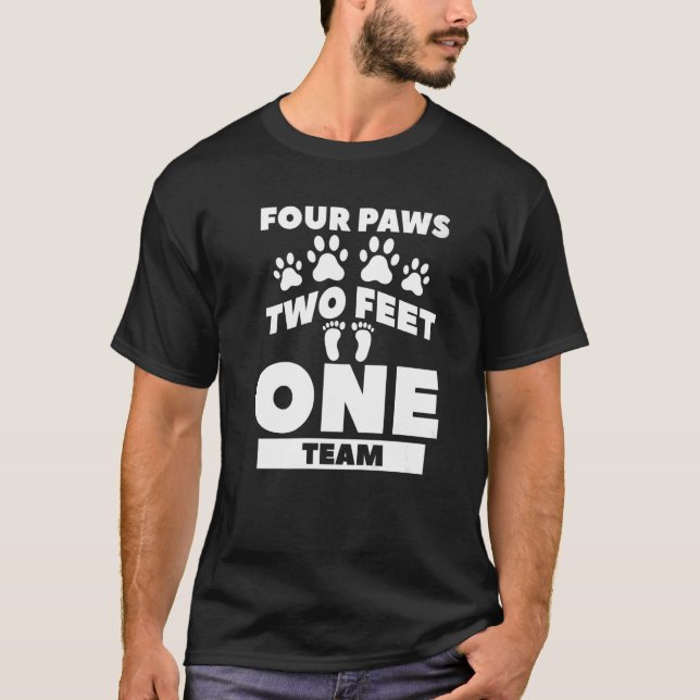Camiseta Treinador em Cães de Equipe com 4 Pés e 1 Equipe (Frente)