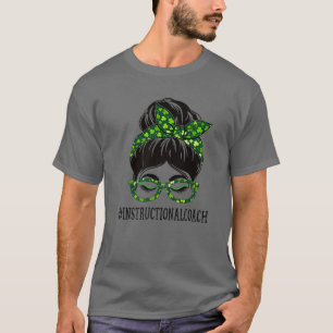 Camiseta Treinador Instrutivo Messy Bun Sha Dia de São Patr