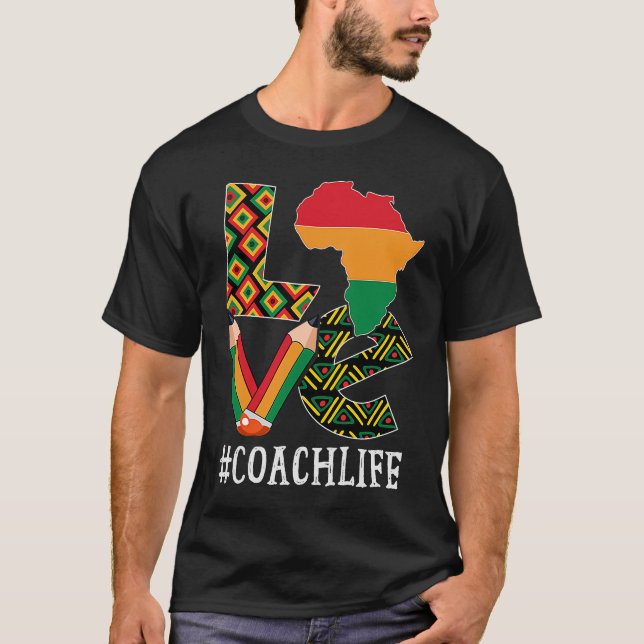 Camiseta Treinador Love Mapeia Mulheres Africanas Americana (Frente)