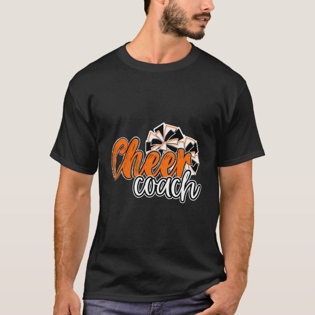 Camiseta Treinador Mais Cheio Pom Pom Laranja Mascote Scho (Frente)