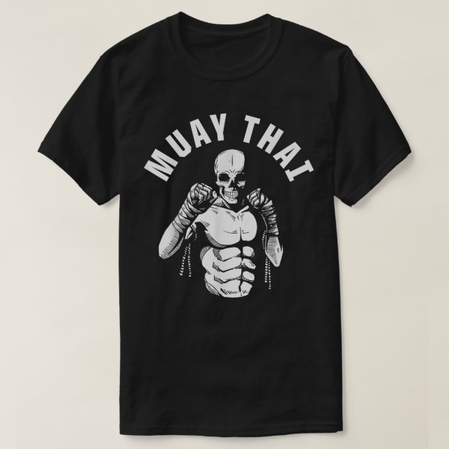 Camiseta Treinador Martial do Clube MMA do Skeleton Thai Fi (Frente do Design)