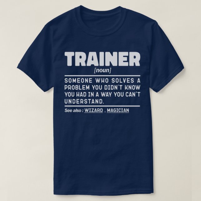 Camiseta Treinador Noun Definition Training (Frente do Design)