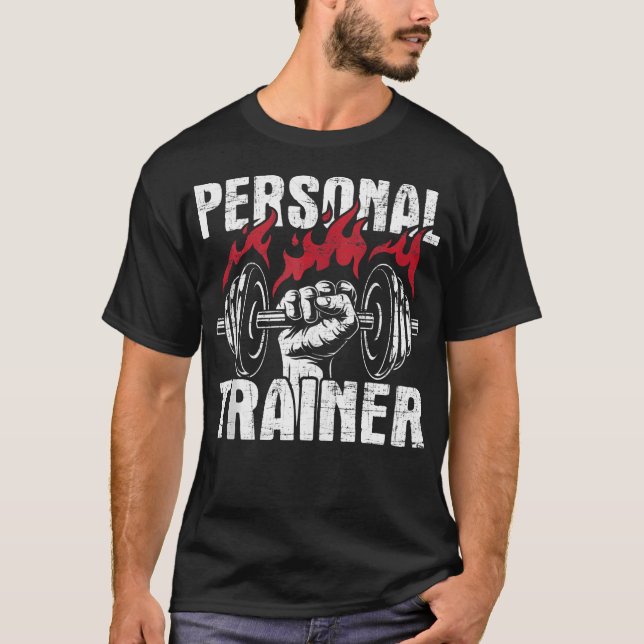 Camiseta Treinador Pessoal - Trabalho de Treinador em Gym d (Frente)