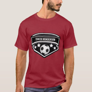 Camiseta Treinador preto e branco personalizado do futebol