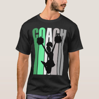 Camiseta Treinador Verde De Ensino De Cheerleader De Cheerh
