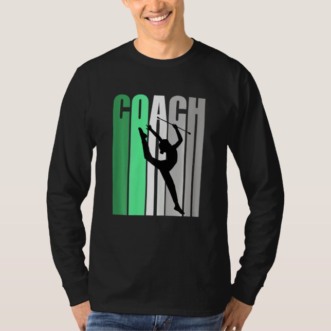 Camiseta Treinador Verde De Instrutor De Ginástica Rítmica (Frente)