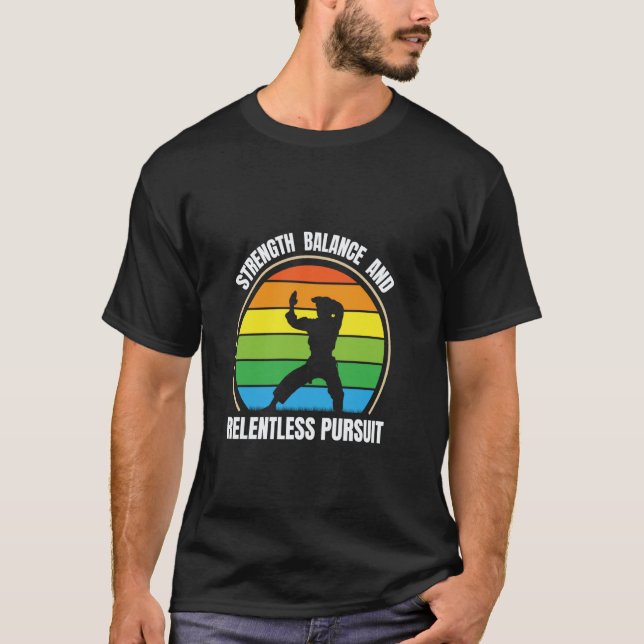 Camiseta Treinamento Clássico de Karatê Força Equilíbrio Es (Frente)