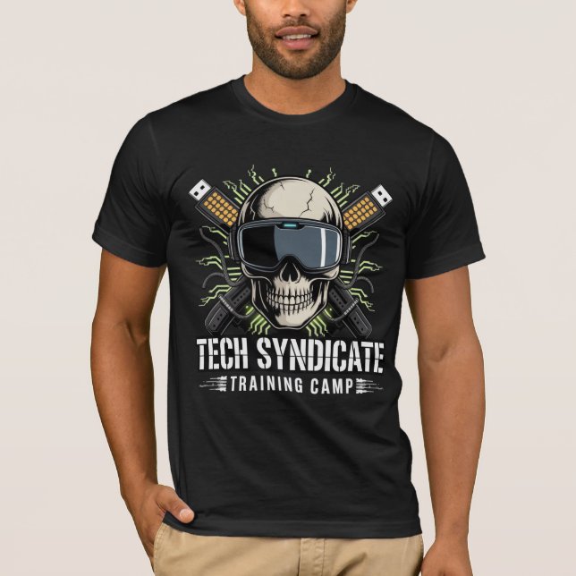 Camiseta Treinamento da Tech Syndicate Skull Cyberpunk VR (Frente)