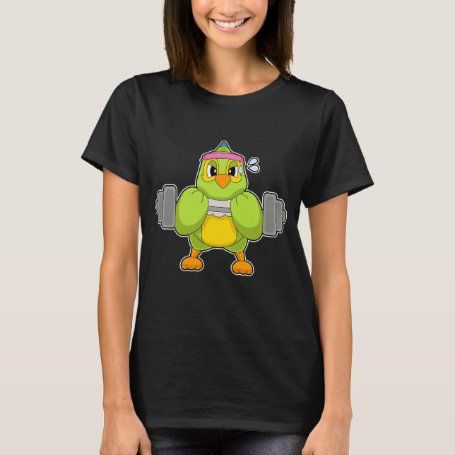 Camiseta Treinamento de força de papagaio com halteres (Frente)