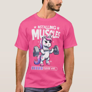 Camiseta Treinamento de Peso de Unicórnio Academia de Fitne