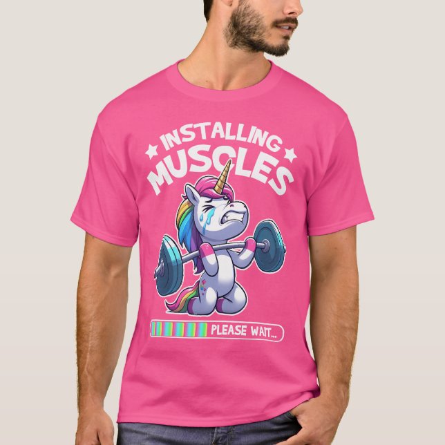Camiseta Treinamento de Peso do Workout do Unicorn Gym (Frente)